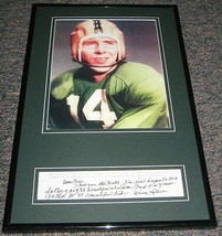 Johnny Lattner 1953 Heisman Signed Framed 11x17 Note &amp; Photo Display Notre Dame - £62.29 GBP