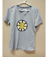 New Adidas NHL Boston Bruins Ultimate Tee V-Neck Shirt Medium Womens Gra... - £7.61 GBP