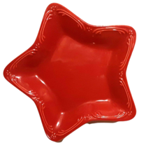 Ruby Red Star Candy Nut Dessert Dish 10 Inch Pfaltzgraff Christmas Patriotic - $19.62