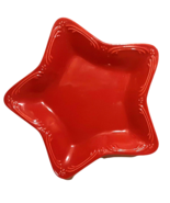 Ruby Red Star Candy Nut Dessert Dish 10 Inch Pfaltzgraff Christmas Patri... - £15.48 GBP