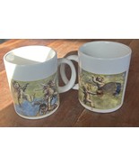 2 Cherub Angels Playing Musical Instruments Coffee Mugs 2008 Sherwood Br... - $19.28 CAD