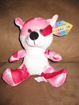 PINK RED and WHITE BEAR MINI New Plush Stuffed Animal W TAGS 7&quot; BEANPALS - $73.59 MXN