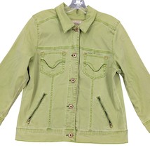 Jeanstar Green Jacket Stretch Preppy Trucker Button Up Long Sleeves Wome... - £7.38 GBP