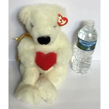 TY Beanie Buddy Romeo Valentine&#39;s Day White Teddy Bear Heart Plush Stuff... - €25,73 EUR