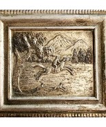 1950s Japan Antique Metal Decorative Jewelry Box Wood Lined Horse Scene ... - $465.81 MXN