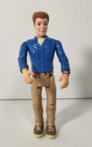 Fisher Price Loving Family Dad Father Blue Shirt Brown Hair Pants Dollhouse Doll - $8.59