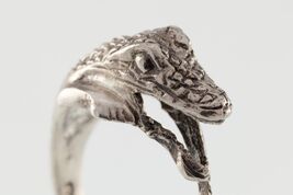 Open Jaw Alligator Sterling Silver Band Ring Size 9 - $61.76