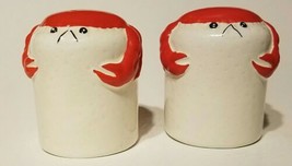 AGiftCorp Vintage Red and White Crab Ceramic Salt &amp; Pepper Shakers EUC - £11.95 GBP