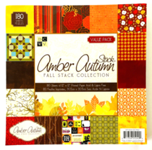 DCWV Amber Autumn Fall Stack 180 Sheets 12x12 Printed Craft Scrapbook Papers New - $24.18