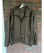 Jos A Bank Soft Brown Leather Jacket XL Signature Collection 5 Pocket Fu... - $142.50