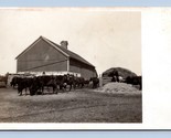 RPPC Farm Scene Cows and Barn w Haystack Agriculture UNP Postcard Q7 - $10.84
