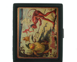 Vintage Halloween D9 Regular Black Cigarette Case / Metal Wallet Old Fas... - $14.80