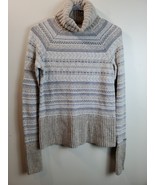 Columbia Sweater Mens Small Gray Fair Isle Print Knit Cotton Turtleneck ... - £17.75 GBP