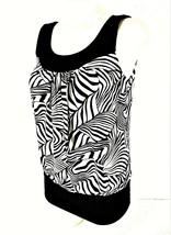 IZ Byer womens Small sleeveless black white ANIMAL PRINT stretch top (V)pm - £5.99 GBP