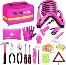 Car Emergency Kit for Teen Girl and Lady&#39;s Gifts Pink Emergency Roadside Assista - £87.92 GBP