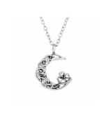Braided moon clover sterling silver pendant - $18.80