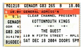 Kottonmouth Kings Concert Ticket Stub Décembre 18 2004 Minneapolis Minne... - £32.65 GBP