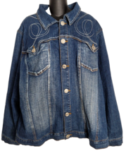 Ashley Stewart Vintage Denim Jacket 26W Boho Rodeo Western Jean Button W... - $39.99