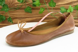 Franco Sarto Women Sz 8.5 M Brown Flat Leather Shoes - £13.36 GBP