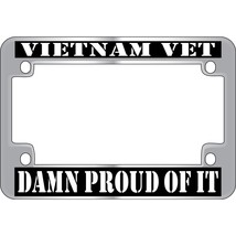Vietnam Vet Proud of It Patriotic Motorcycle License Plate Frame 7.5&quot;x5&quot; - £13.45 GBP