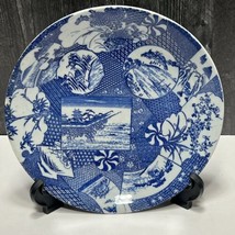 Vintage Chinese Blue and White Plate 9.5&quot; Aesthetic Movement Style - $75.24
