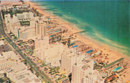 Miami Beach Florida~Famous Hotel ROW-BAL HARBOUR-1957 Air View Aerial Postcard - £7.01 GBP