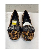 BCNGeneration BG-DINIA 3 Leopard Animal Print Leather Straps Flats Size ... - $613.68 MXN