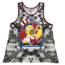 The Simpsons Homer Men&#39;s Tank Top Born In The USA T Shirt Patriotic Smal... - £11.35 GBP