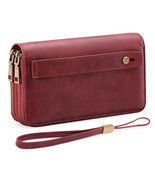 Wallet Women&#39;s Long Double Zipper Wallet Rfid Men&#39;s Pu Leather Clutch - $40.44