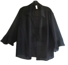 Studio 1940 Womens Sheer Black Romantic Victorian Open Front Blouse With... - $11.88