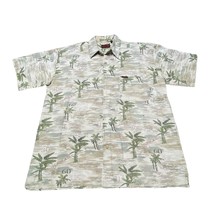 Wolverine Hawaiian Shirt Adult Large Green Palm Tree Short Sleeve Button Up Mens - £19.19 GBP