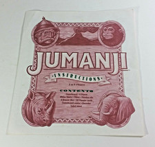 Jumanji Board Game Replacement Piece Instructions Milton Bradley 1995  - £2.00 GBP