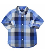 Tommy Hilfiger Boys Button-Front Long Sleeve Plaid Shirt Blue Multi, XXS... - £27.17 GBP