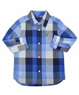 Tommy Hilfiger Boys Button-Front Long Sleeve Plaid Shirt Blue Multi, XXS... - $47.37 CAD
