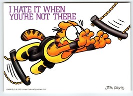 Garfield Cat Postcard High Wire Act Acrobat Jim Davis 1978 Unused Orange Kitty - £9.48 GBP