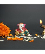 Artisan-Crafted Metal Relaxing Ganesha Statue for Tranquil Home Decor, a... - £19.73 GBP
