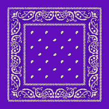 Purple - 6Pcs Paisley Print Bandana 100%Cotton Cover Head Warp Scarf - £17.56 GBP