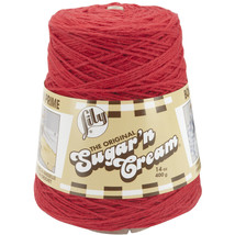 Lily Sugar&#39;n Cream Yarn - Cones-Red - £19.71 GBP