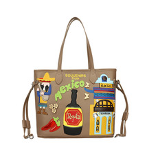 Bag WoMens Autumn Embroidery Handbag Shoulder Bag Handmade Creative Graffiti Tid - £67.94 GBP