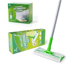 Disposable Mop Starter Kit With 60 Refills - 1 Sweeper Mop,12 Wet Mop Cl... - $47.99