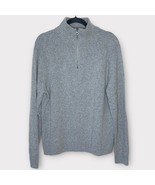 J. CREW gray 1/4 zip mock neck merino wool blend sweater men’s size large - $51.61 CAD