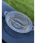 Vintage Indiana Glass Honeycomb Handled Clear Divided Relish Candy Dish ... - $35.40 CAD