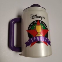 VINTAGE Disney&#39;s All-Star Resort Sports Travel Mug Cup With Lid Coca-Cola Purple - £5.89 GBP