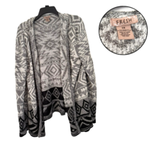 FRESH Women’s 2X Aztec Geometric Duster Cardigan Open Front Long Sweater - $19.79