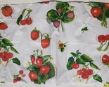 Vinyl Flannel Back Tablecloth, 60&quot; Round, BERRIES, STRAWBERRIES &amp; MORE, ... - $15.83