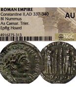 Constantine II. Epfig Hoard NGC High Grade AU. Soldiers, Military Standa... - $236.55