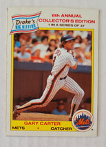 1986 Drake&#39;s Big Hitters Gary Carter  Mets Baseball card #1  &#39;See Pics&#39; - £2.29 GBP