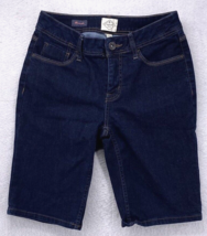 St. Johns Bay Shorts Women Size 6 P Pants Blue Bermuda Dark Wash Jean Denim - $13.85