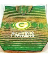 Green Bay Packers Football Woven Knit Drawstring Backpack Tote Bag Boho ... - $33.65