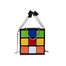 Small Handbags For Women Rubik&#39;s Cube Design Women Purse Square Handbag Mini Wit - £22.69 GBP